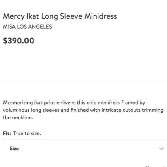 Misa Los Angeles Mercy Mini Dress Sz XS Olive Green Ikat $390 NWT Fairy - Picture 12 of 13